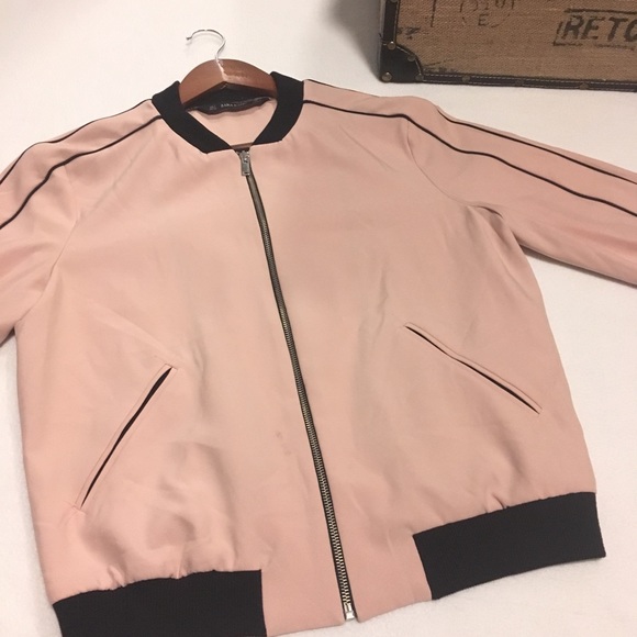 Zara Jackets & Blazers - Zara Light Pink Bomber Jacket